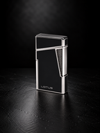 Apollo - Lotus Dual Flame Lighter with Punch - Metallic Gray & Polished Chrome