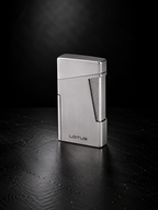Apollo - Lotus Dual Flame Lighter with Punch - Black & Polished Chrome